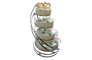 Tort weselny 4-piętrowy spirala z serduszkami