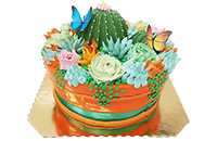 Tort kaktus 3D kompozycja kwiatowa w doniczce
