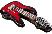 Tort gitara elektryczna czerwono-czarna