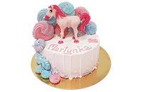 Tort z figurką Kucyk Pony i&nbsp;kolorowymi bezami