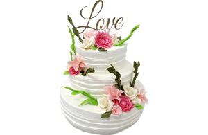 Tort weselny angielski 3-piętrowy LOVE